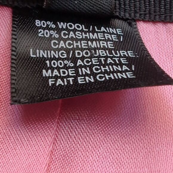 Pink Tartan Cotton Candy Pink Cashmere Wool Coat L - Picture 12 of 16